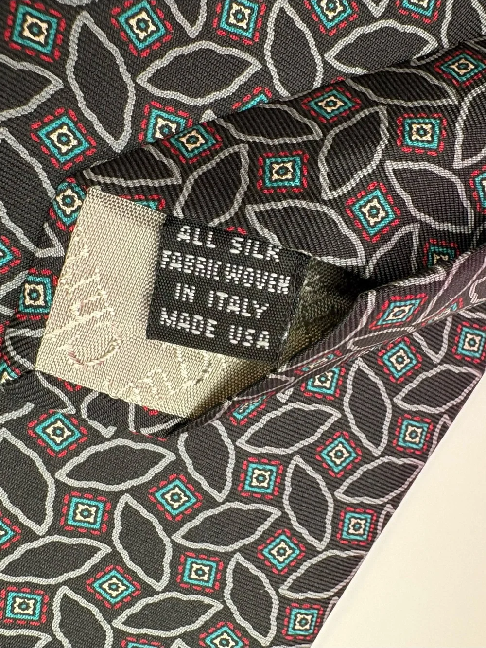 Dior Black Silk Tie with Subtle Geometric Motif